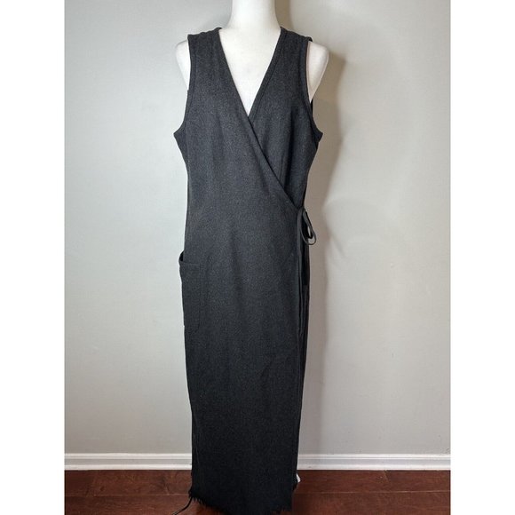 Eddie Bauer Dresses & Skirts - Eddie Bauer Tall sleeveless wool wrap Jumper dress lined Gray size L